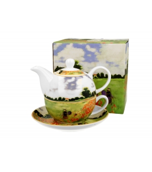 Tea for One porcelanowy / Filiżanka z dzbankiem i spodkiem POPPY FIELD C. Monet
