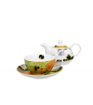 Tea for One porcelanowy / Filiżanka z dzbankiem i spodkiem POPPY FIELD C. Monet