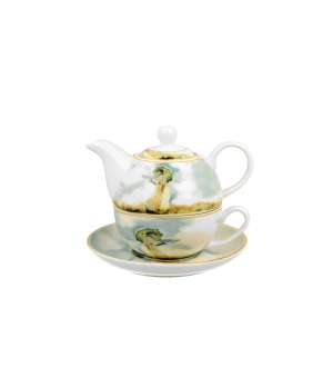 Tea for One porcelanowy / Filiżanka z dzbankiem i spodkiem WOMAN WITH PARASOL C. Monet