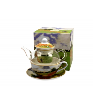 Filiżanka z dzbankiem szklanym / Tea for One POPPY FIELD  C.Monet