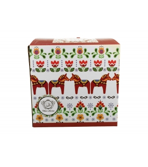 Tea for One porcelanowy / Filiżanka z dzbankiem i spodkiem wzór SKANDYNAWSKI