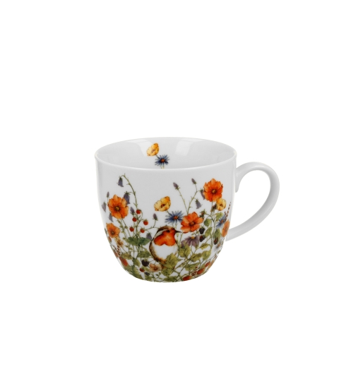 Kubek 460 ml w "koszyczku" WILD BIRD (sprzedaż w zestawach po 4 szt.)