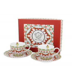 Filiżanki espresso ze spodkami 110 ml komplet 2 szt. wzór SKANDYNAWSKI