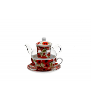 Tea for One szklany / Filiżanka z dzbankiem szklanym LINA