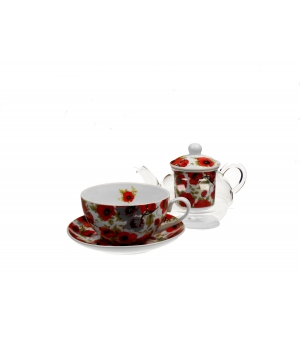 Tea for One szklany / Filiżanka z dzbankiem szklanym LINA