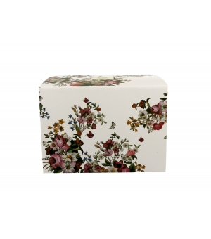Dzbanek szklany 1000 ml z zaparzaczem VINTAGE FLOWERS WHITE