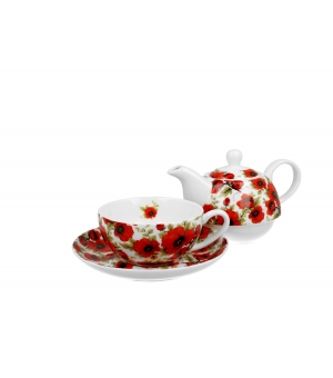 Tea for One porcelanowy / Filiżanka z dzbankiem i spodkiem LINA