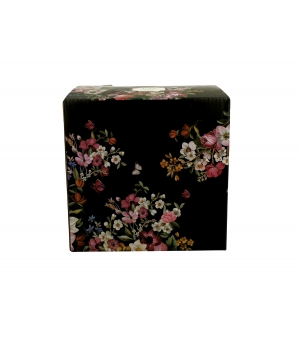 Tea for One porcelanowy / Filiżanka z dzbankiem i spodkiem VINTAGE FLOWERS BLACK