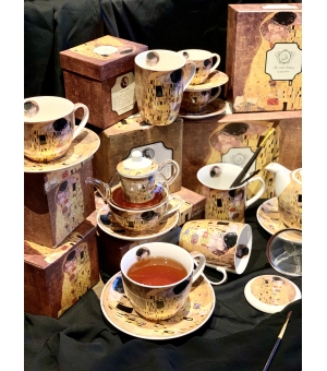 Podkładki skapki herbaciane komplet 4 szt. THE KISS inspired by Gustav Klimt