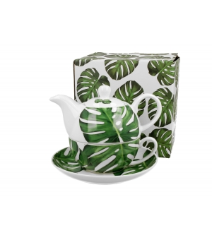 Filiżanka z dzbankiem i spodkiem MONSTERA