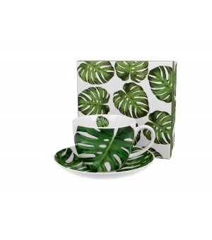 Filiżanka jumbo ze spodkiem MONSTERA