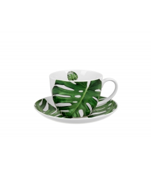 Filiżanka jumbo ze spodkiem MONSTERA