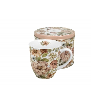Kubek 400 ml w metalowej puszce PASTEL FLOWERS