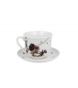 Filiżanka jumbo ze spodkiem 470 ml CHARMING OWLS