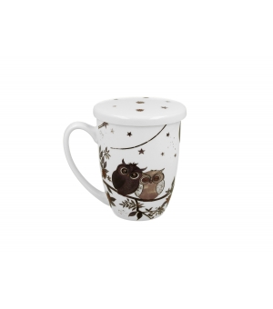 Kubek z zaparzaczem (colorbox) CHARMING OWLS