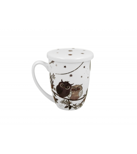 Kubek z zaparzaczem (colorbox) CHARMING OWLS