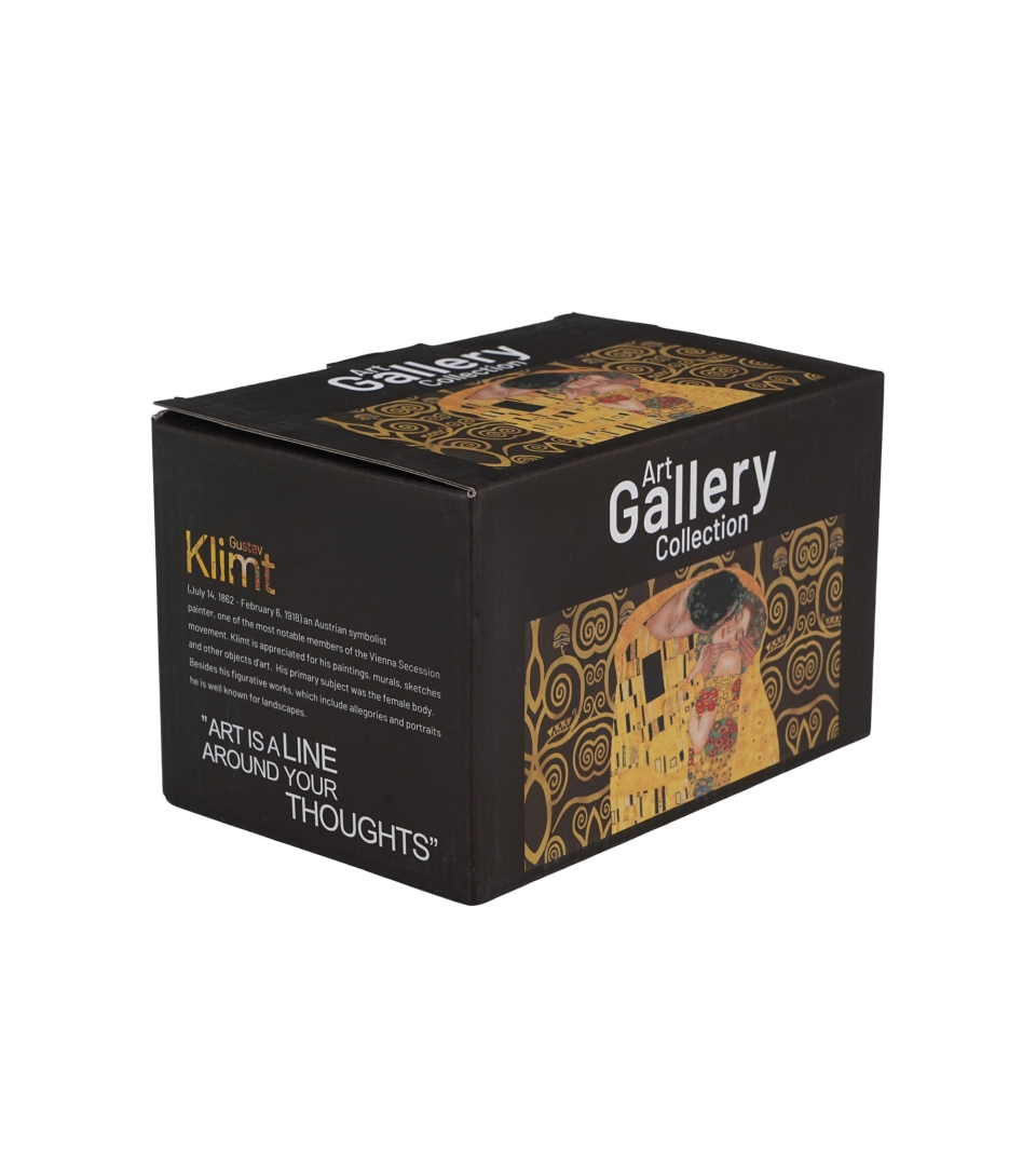 2 kubki classic THE KISS BROWN inspired by Klimt