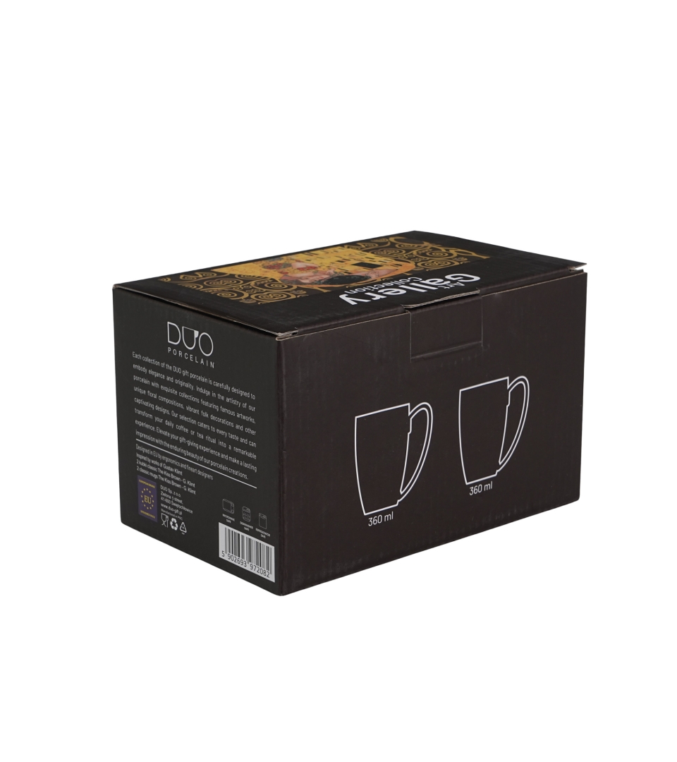 2 kubki classic THE KISS BROWN inspired by Klimt