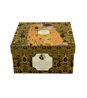Filiżanka jumbo ze spodkiem 470 ml THE KISS BROWN inspired by Gustav Klimt