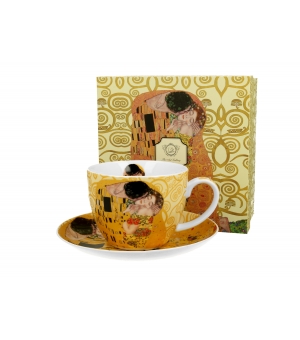 Filiżanka jumbo ze spodkiem THE KISS ECRU inspired by Klimt