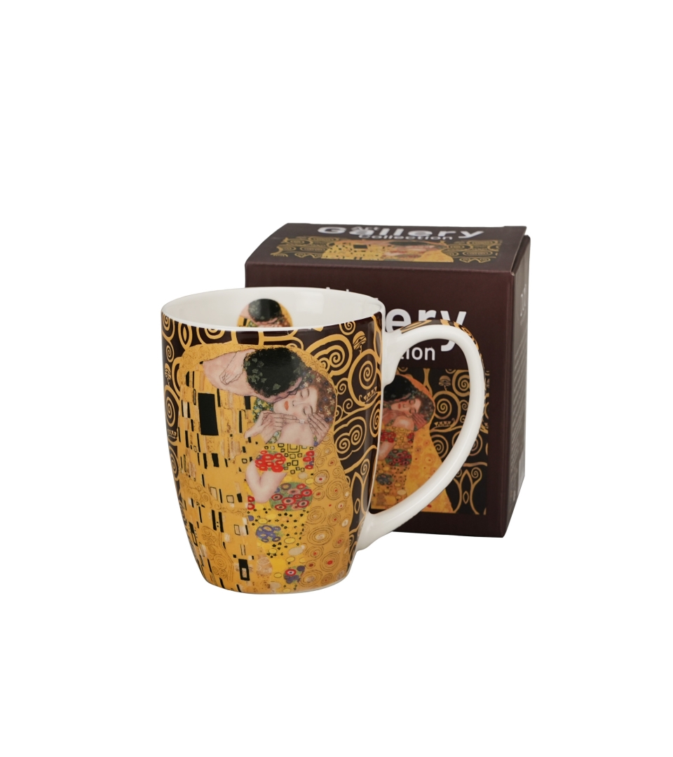 Kubek classic THE KISS BROWN inspired by Klimt