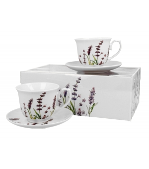 2 filiżanki ze spodkami CLASSIC LAVENDER (PVC)