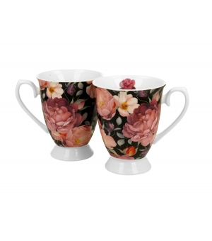 Komplet 2 kubki royal SPRING ROSES BLACK