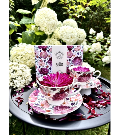 2 filiżanki royal ze spodkami SPRING ROSES WHITE
