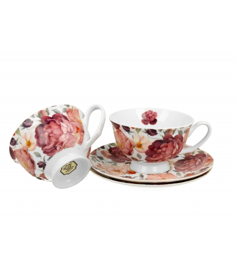 2 filiżanki royal ze spodkami SPRING ROSES WHITE