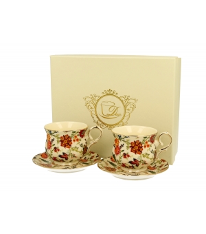 ECRU Filiżanki espresso ze spodkami 150 ml komplet 2 szt. FANTASY