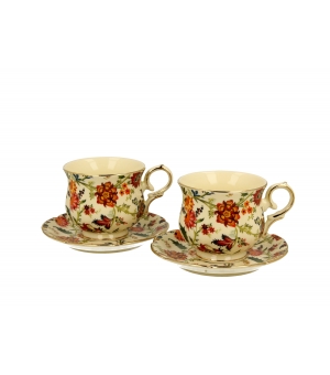 ECRU Filiżanki espresso ze spodkami 150 ml komplet 2 szt. FANTASY