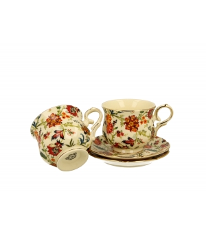 ECRU Filiżanki espresso ze spodkami 150 ml komplet 2 szt. FANTASY