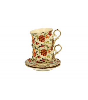 ECRU Filiżanki espresso ze spodkami 150 ml komplet 2 szt. FANTASY
