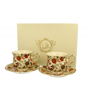 ECRU Filiżanki ze spodkami 260 ml komplet 2 szt. FANTASY