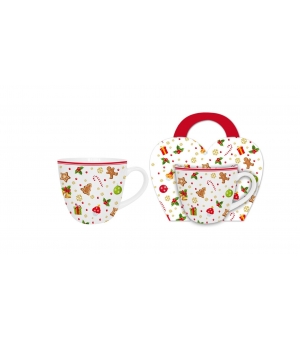 Kubek 460 ml w koszyczku SWEET CHRISTMAS