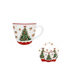 Kubek 460 ml "w koszyczku" CHRISTMAS TREE 3