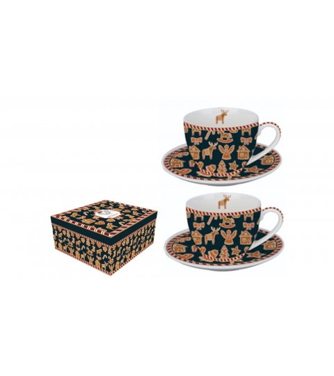 2 Filiżanki ze spodkami GINGERBREAD NAVY