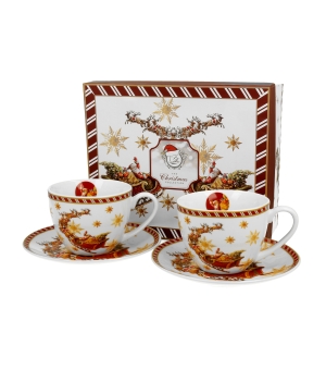 2 Filiżanki ze spodkami SANTA ON SLEIGH