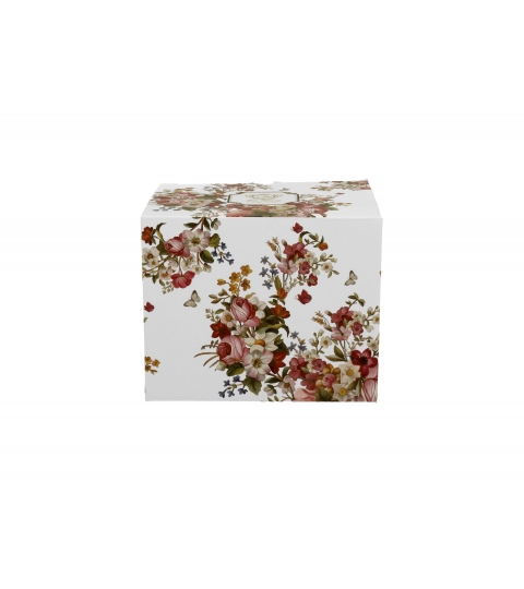 Kubek retro VINTAGE FLOWERS WHITE