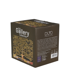 Filiżanka z dzbankiem i zaparzaczem TREE OF LIFE Brown inspired by Gustav Klimt