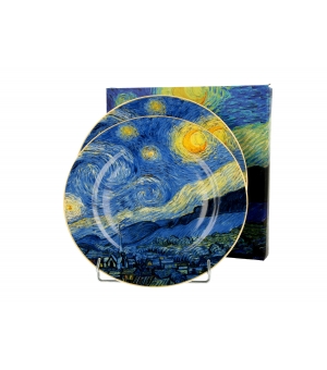 Komplet 2 talerze deserowe STARRY NIGHT inspired by Van Gogh