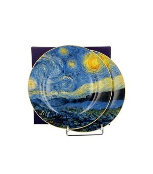 Komplet 2 talerze deserowe STARRY NIGHT inspired by Van Gogh