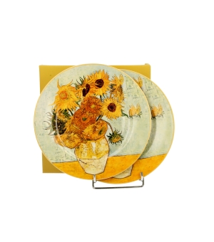 Komplet 2 talerze deserowe SUNFLOWERS inspired by Van Gogh