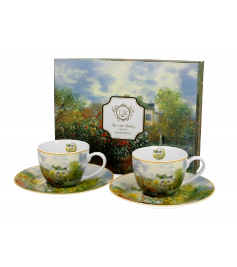2 filiżanki espresso ze spodkami THE GARDEN AT ARGENTEUIL inspired by Monet