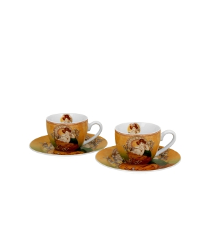 2 filiżanki espresso ze spodkami TOPAZ inspired by A. Mucha