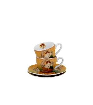 2 filiżanki espresso ze spodkami TOPAZ inspired by A. Mucha