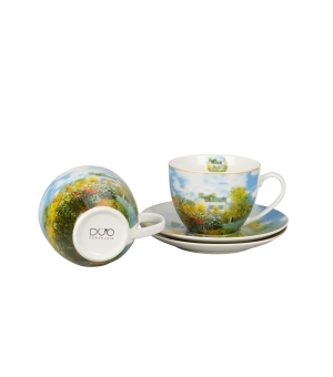 2 filiżanki ze spodkami THE GARDEN AT ARGENTEUIL inspired by Monet