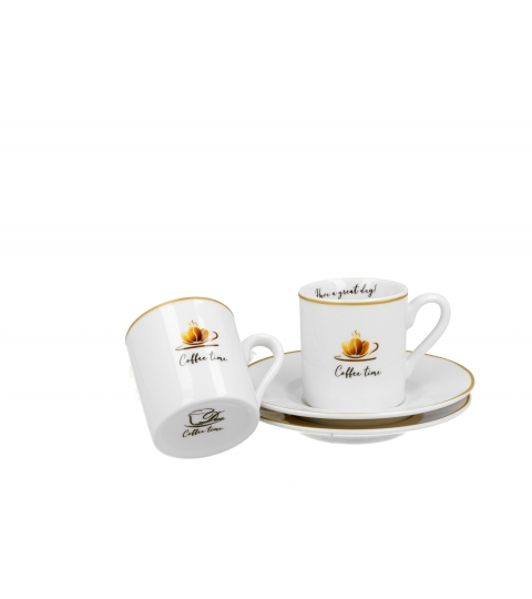 2 filiżanki espresso elegant ze spodkami COFFEE TIME 1