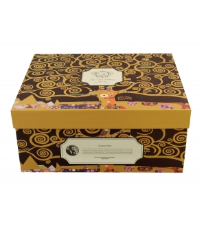 2 filiżanki luxury espresso ze spodkami THE KISS BROWN inspired by Klimt