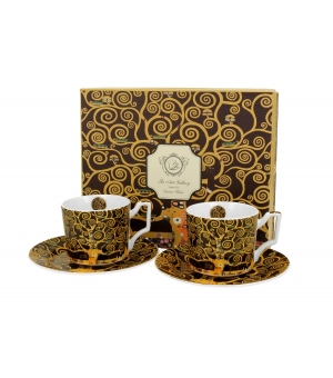 2 filiżanki luxury espresso ze spodkami TREE OF LIFE inspired by Klimt